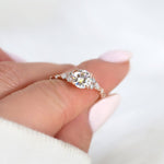 Stunning 1.0 CT Round Moissanite Engagement Ring with Cluster Design 4