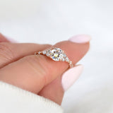 Stunning 1.0 CT Round Moissanite Engagement Ring with Cluster Design 4