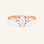 Stunning 1.5 CT Marquise Moissanite Engagement Ring with Cluster Design 5