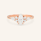 Stunning 1.5 CT Marquise Moissanite Engagement Ring with Cluster Design 5