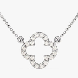 0.30 CT Round Moissanite Diamond Good Luck Pendant Necklace in Solid Gold