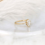 Stunning 1.27 CT Hexagon Moissanite Engagement Ring with Three Stone Design 2