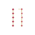 1.0 TCW Round Ruby Lab Made Diamond- July Birthstone Drop Earrrings 1