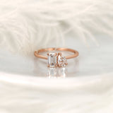 Stunning 0.43 CT & 0.58 CT Pear & Emerald Moissanite Engagement Ring with Two Stones Design 1