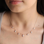 3.0 TCW Round, Pear, Emerald & Marquise Moissanite Diamond Multi Stone Necklace in Solid Gold 1