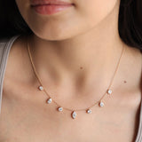 3.0 TCW Round, Pear, Emerald & Marquise Moissanite Diamond Multi Stone Necklace in Solid Gold 1