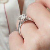 Stunning 1.0- 2.0 CT Round Moissanite Engagement Ring with Pave Design 7