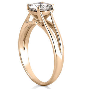 Stunning 0.50-1.50 Round Moissanite Engagement Ring With Solitaire & Split Shank Design