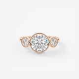 Round Three Stone Lab Grown Diamond Engagement Ring