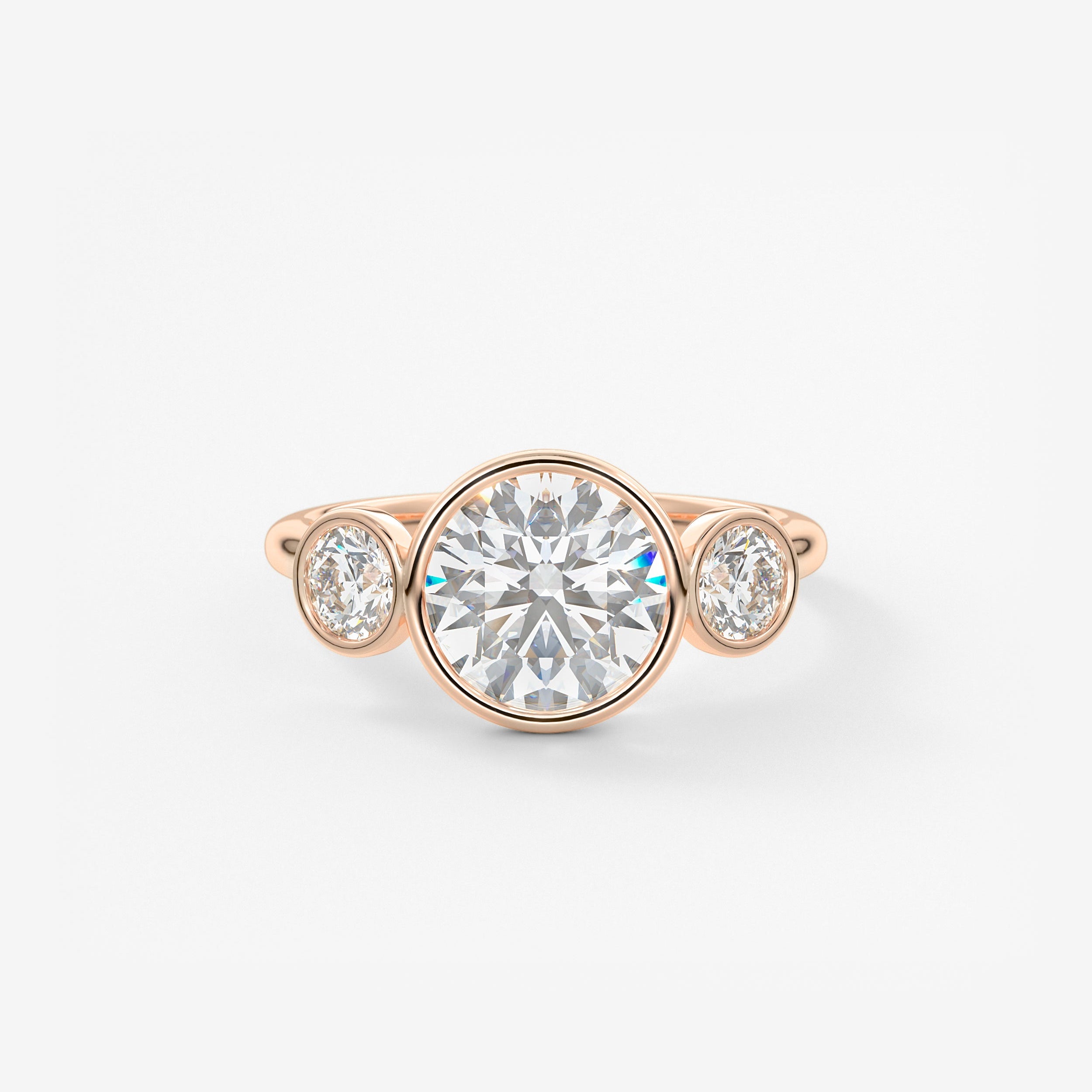 Round Three Stone Lab Grown Diamond Engagement Ring