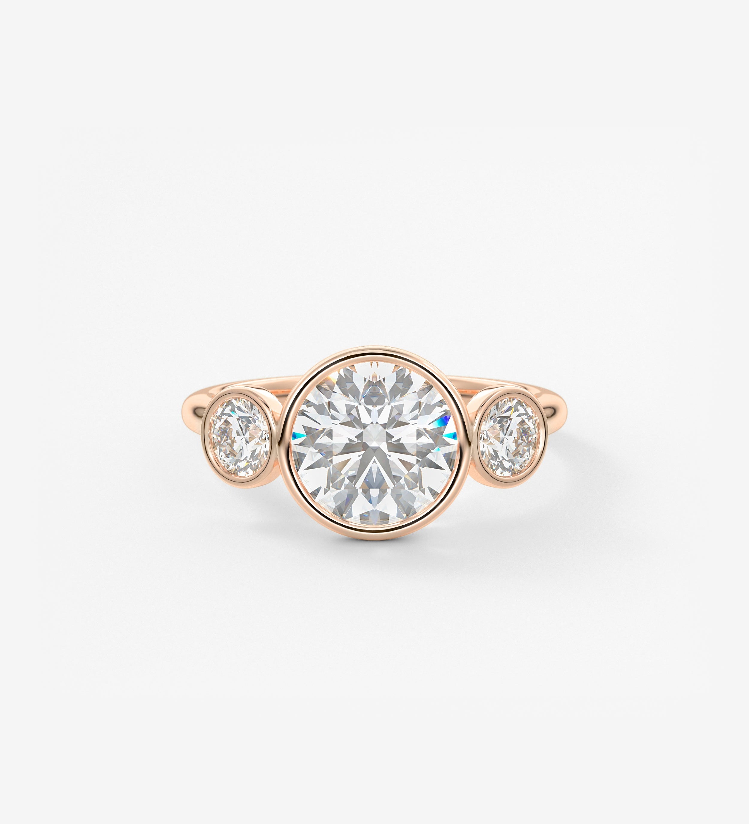 Round Three Stone Lab Grown Diamond Engagement Ring