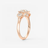 Round Three Stone Lab Grown Diamond Engagement Ring
