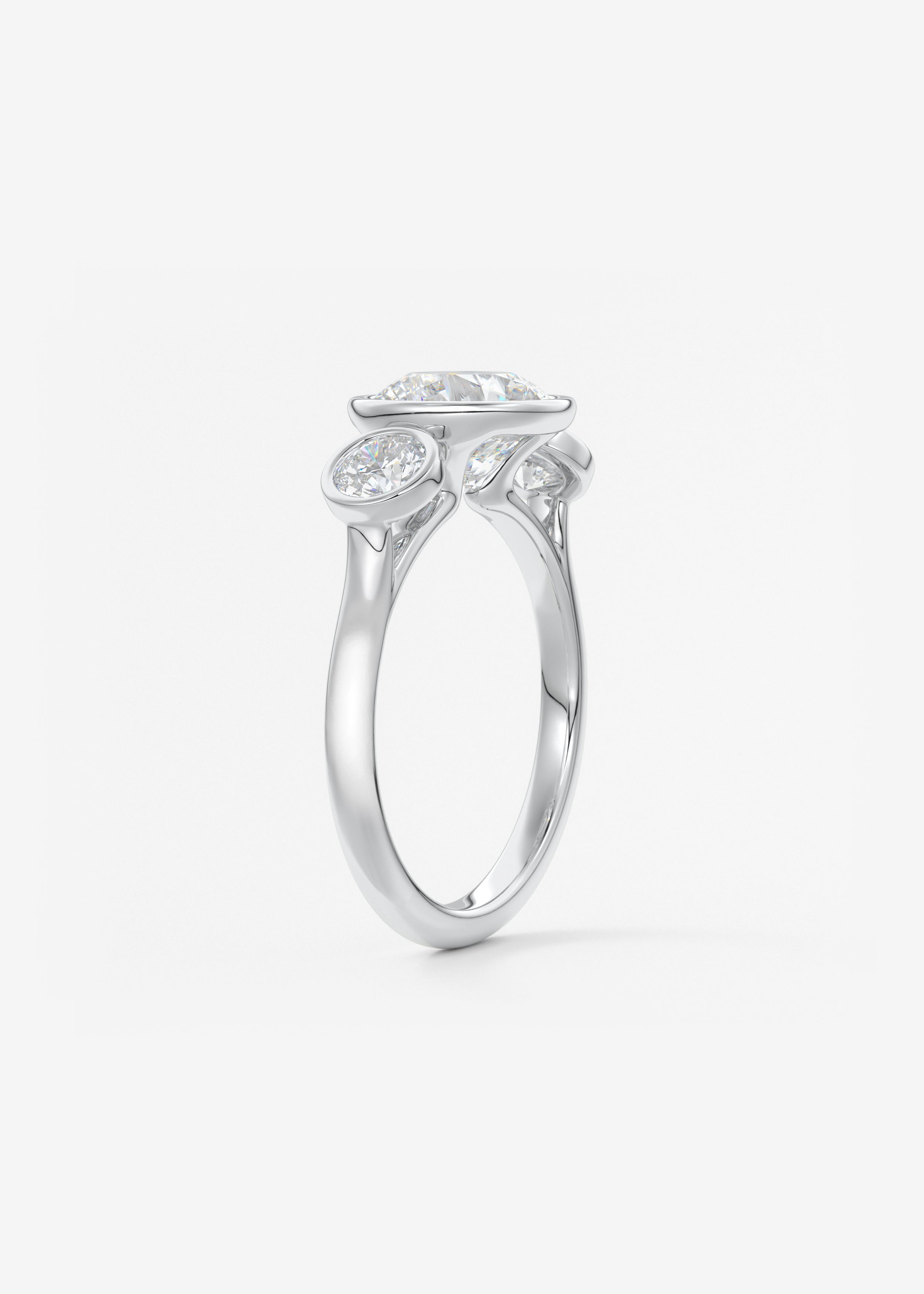 Round Three Stone Lab Grown Diamond Engagement Ring