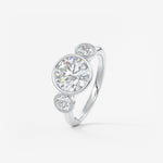 Round Three Stone Lab Grown Diamond Engagement Ring
