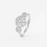 Round Three Stone Lab Grown Diamond Engagement Ring