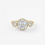 Round Three Stone Lab Grown Diamond Engagement Ring