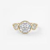 Round Three Stone Lab Grown Diamond Engagement Ring