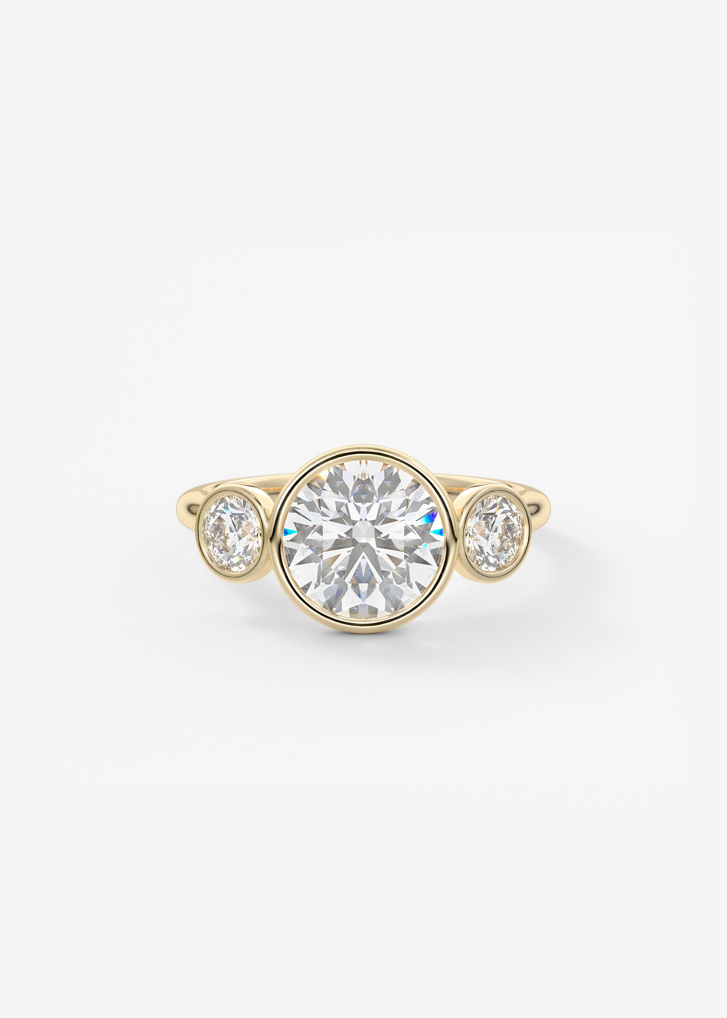Round Three Stone Lab Grown Diamond Engagement Ring