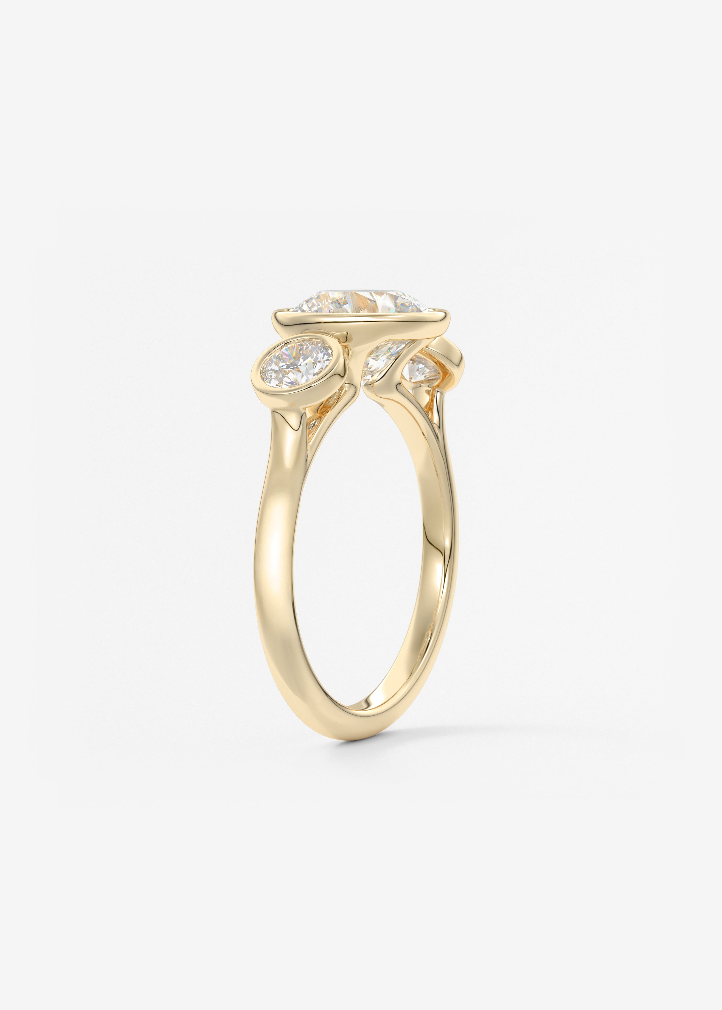 Round Three Stone Lab Grown Diamond Engagement Ring