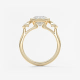Round Three Stone Lab Grown Diamond Engagement Ring