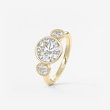 Round Three Stone Lab Grown Diamond Engagement Ring