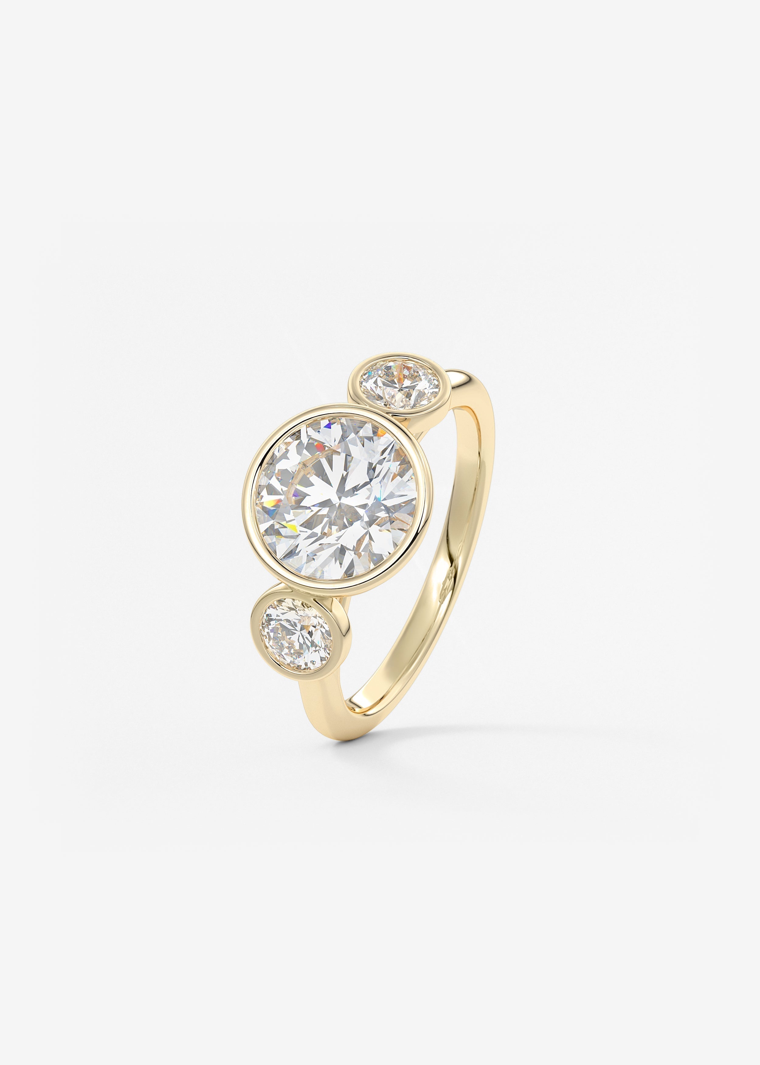 Round Three Stone Lab Grown Diamond Engagement Ring