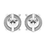 Round Cut Cubic Zirconia in 925 Sterling Silver Earrings 5