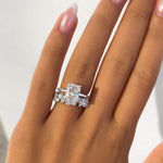 Stunning 3.0 CT Radiant Moissanite Engagement Ring with Hidden Halo Design 10