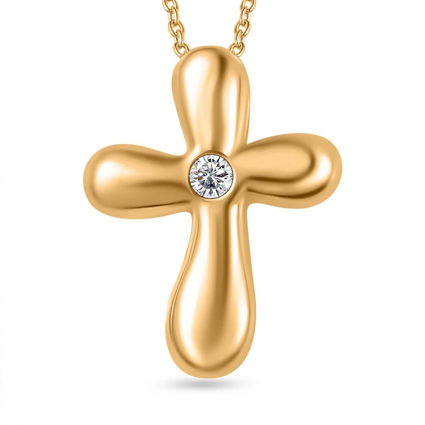 Round Cut Cubic Zirconia in 925 Sterling Silver Necklace 1