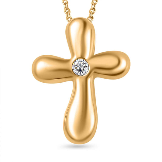 Round Cut Cubic Zirconia in 925 Sterling Silver Necklace 1
