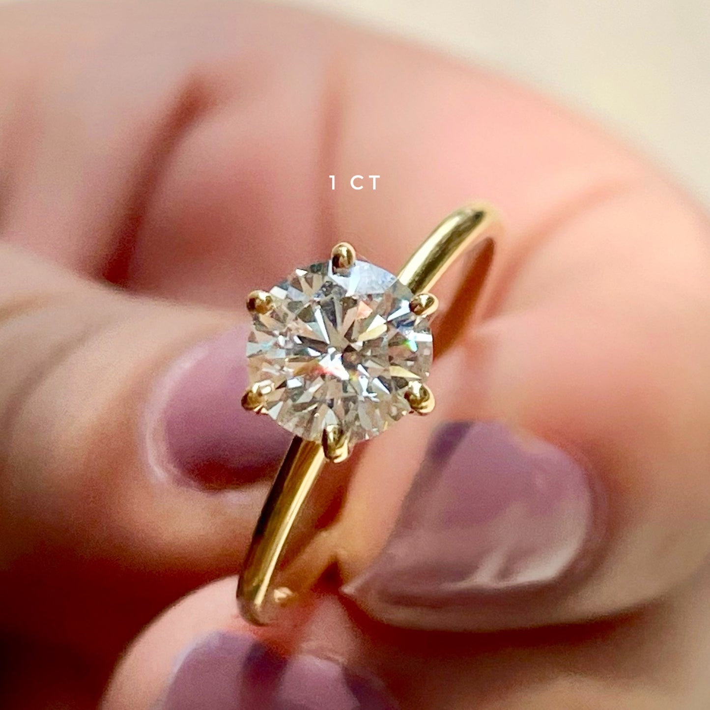 Stunning 1.0 CT Round Moissanite Engagement Ring with Solitaire Design 6