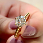 Stunning 1.0 CT Round Moissanite Engagement Ring with Solitaire Design 6
