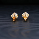 2.0 TCW Round Cut Moissanite Stud Earrings in Gold 3