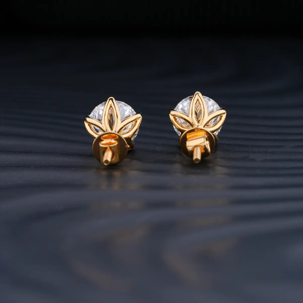 2.0 TCW Round Cut Moissanite Stud Earrings in Gold 3