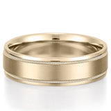 Classic Milgrain Wedding Band for Men's in Solid Gold 1