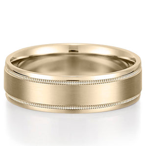 Classic Milgrain Wedding Band for Men's in Solid Gold