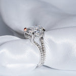 Classic 3.50 CT Oval Moissanite Engagement Ring with Split Shank Design 5