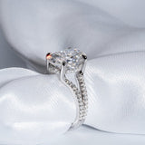 Classic 3.50 CT Oval Moissanite Engagement Ring with Split Shank Design 5