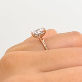 Stunning 3.0 CT Radiant Moissanite Engagement Ring with Hidden Halo Design 8