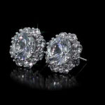 Round Cut Cubic Zirconia in 925 Sterling Silver Earrings 6