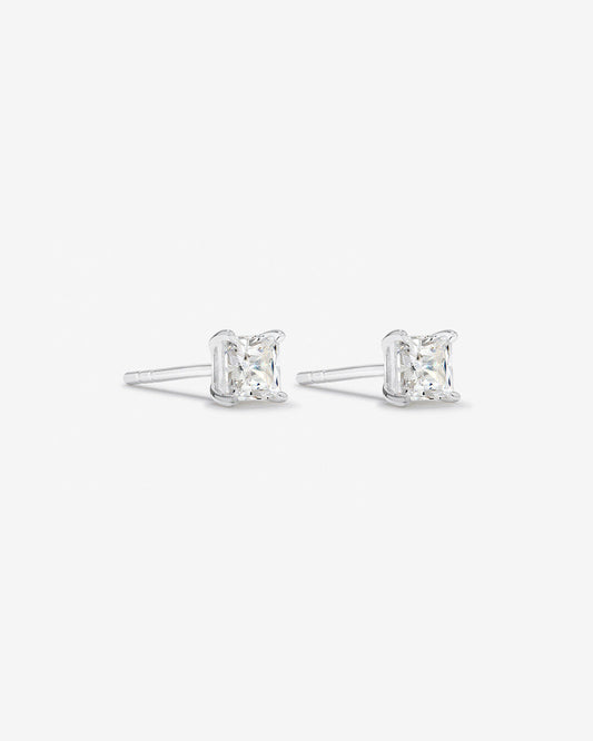 Round Cut Cubic Zirconia in 925 Sterling Silver Earrings 1