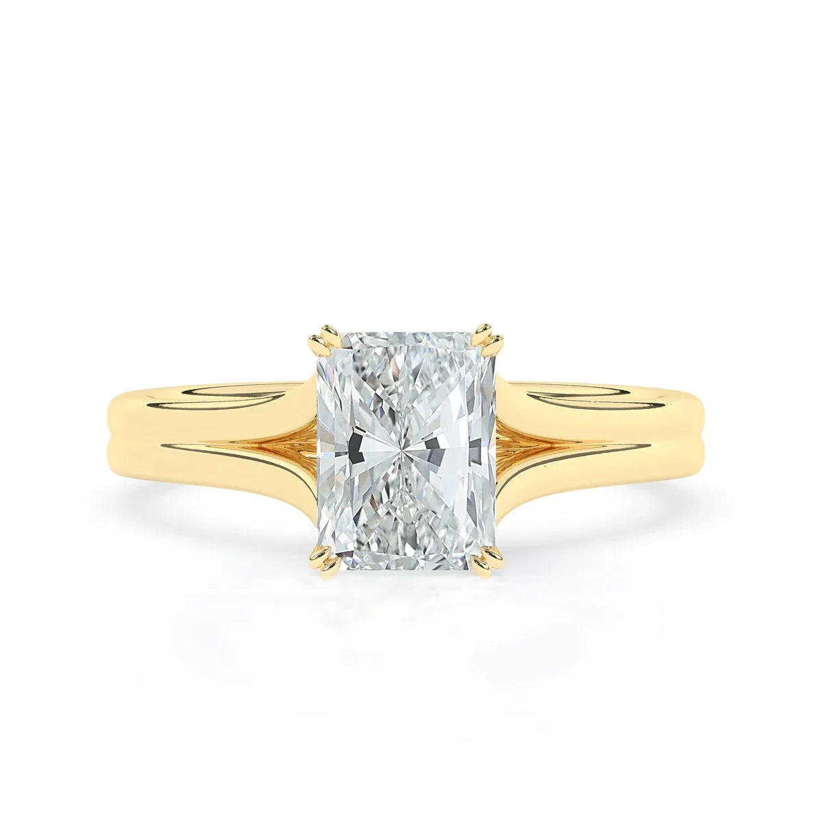 Stunning 2.0 CT Emerald Moissanite Engagement Ring with Split Shank Design 1
