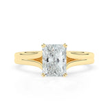 Stunning 2.0 CT Emerald Moissanite Engagement Ring with Split Shank Design 1