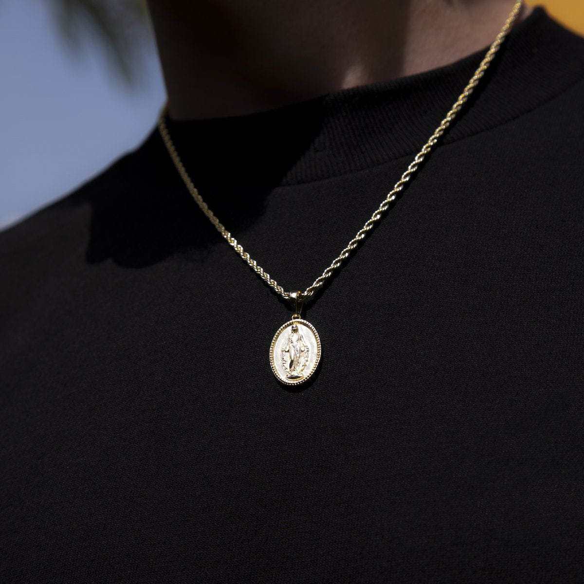 Lady Of Guadalupe Style Silver Pendant for Him 3
