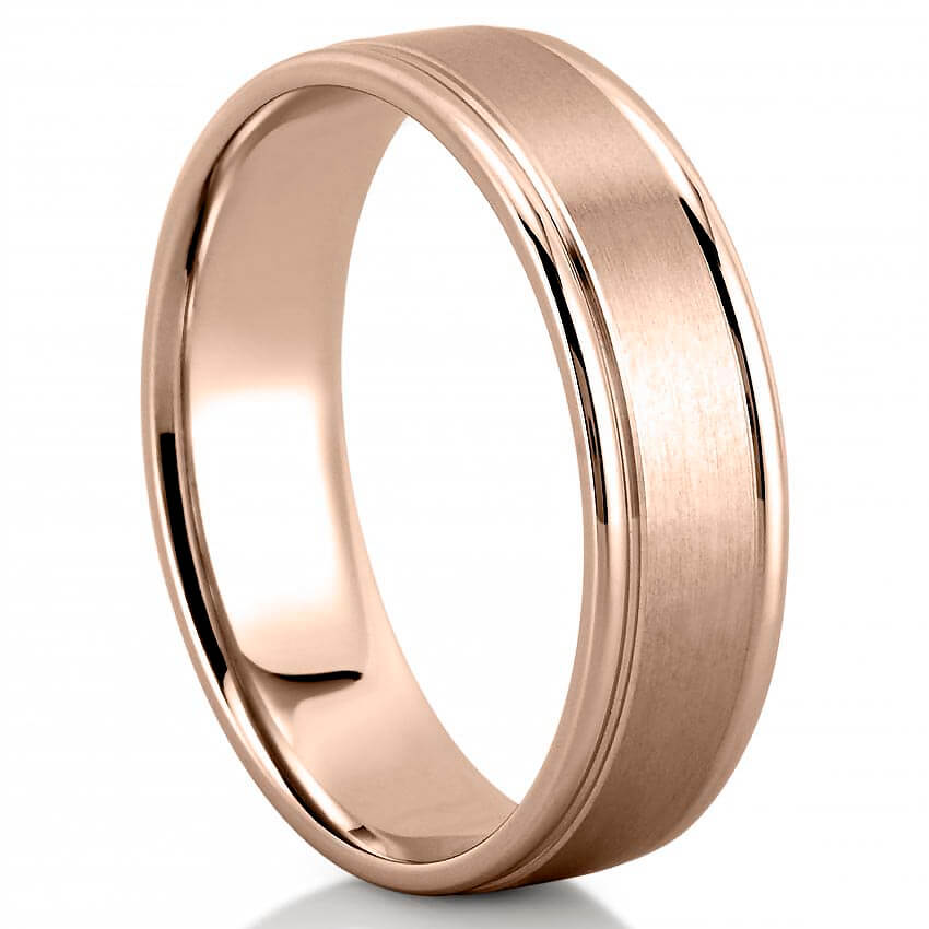 Classic Comfort Fit Wedding Band for Men's in Solid Gold 6