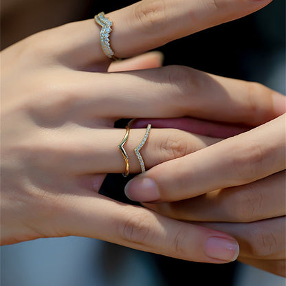 Classic V Shaped Bridal Wedding Band 7