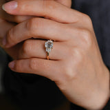 Stunning 1.0 - 2.0 CT Emerald Moissanite Engagement Ring With Cluster Design 6