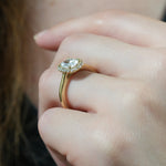 Stunning 1.0- 2.0 CT Round Moissanite Engagement Ring with Halo Design 6