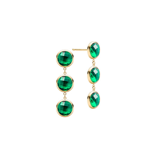 5.04 TCW Round Emerald Lab Made Diamond-May Birthstone Drop Earrings 1