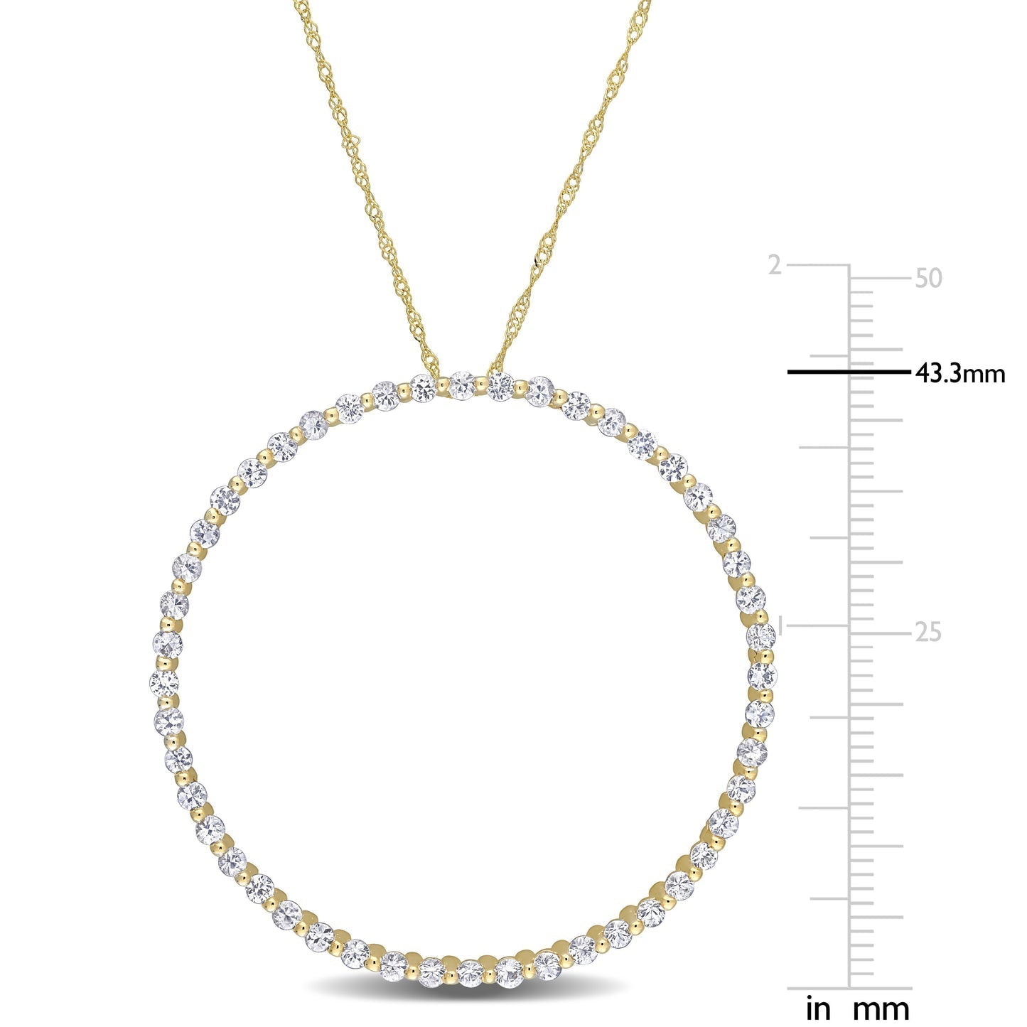 Round Cut Cubic Zirconia in 925 Sterling Silver Necklace 2